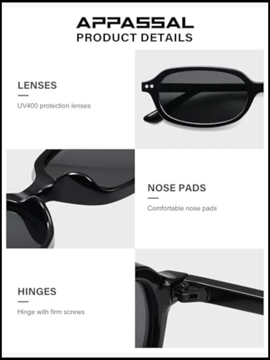 Retro Rectangle Sunglasses Polarized UV Protection Plastic Frame main image 6